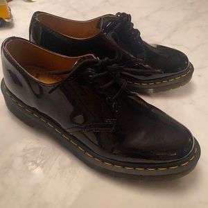 Dr. Martens Black Patent Leather Ankle Boots